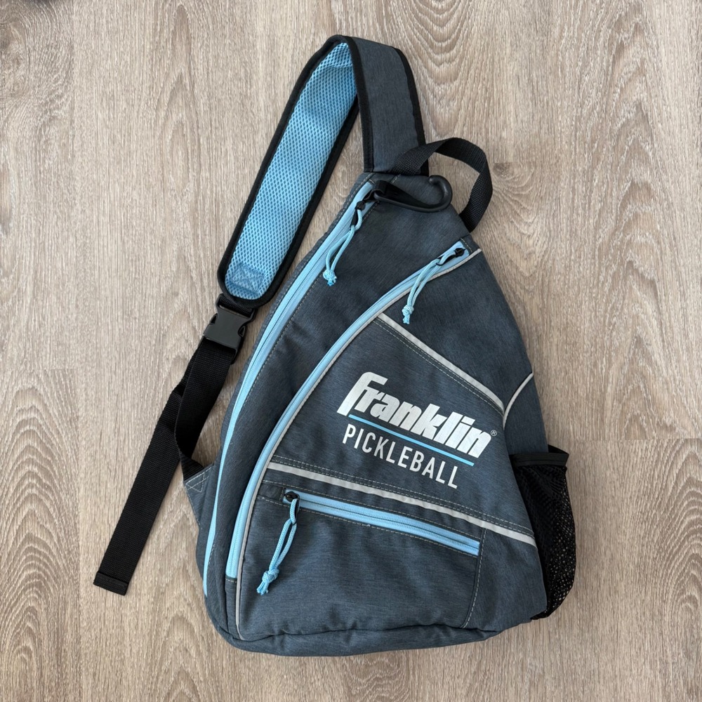 Y2K Franklin Pickleball Sling Bag Gray Blue Crossbody Paddle Backpack 52823C3